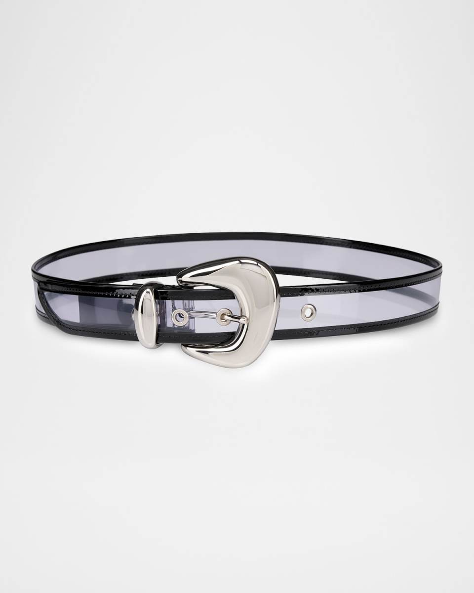 Bubble Belt in Clear PVC and Patent Leather